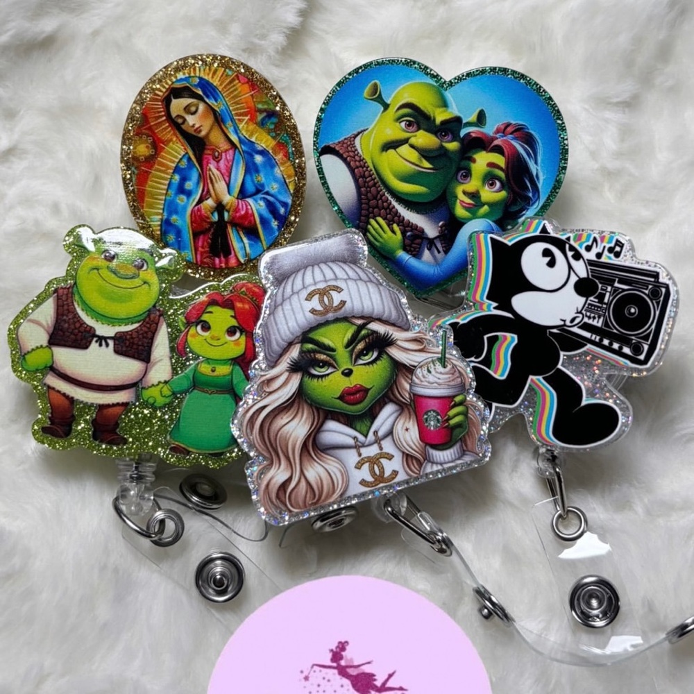 Cartoon character badge reels